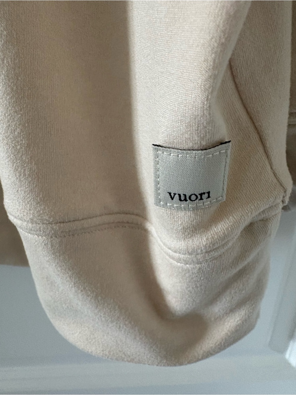 Vuori Woman’s Halo Oversized Hoodie Cream Pullover Hoodie Heathered Milkweed L - Picture 7 of 12